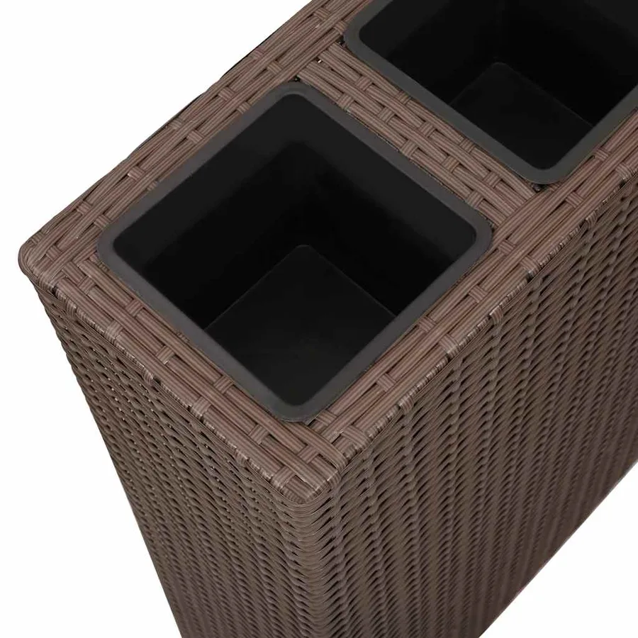 Lits surélevés de jardin et 4 pots 2 pcs Résine tressée Marron - 6