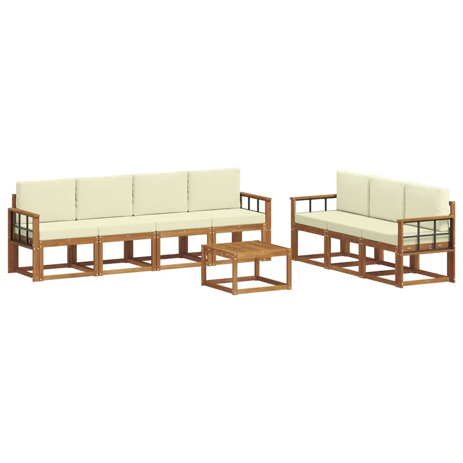 Ensemble de canapés d'extérieur 8 pcs Naturel et Crème - 2