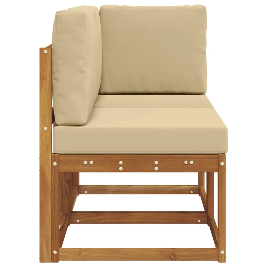 Canapé d’extérieur milieu et coin 2 Pièce Naturel et Beige - 4