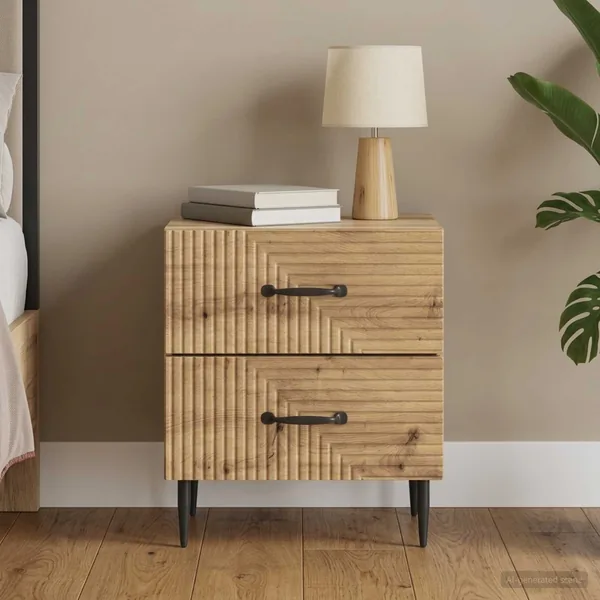 Cabinet de chevet Chêne artisanal 43 x 34,5 x 47,5 cm