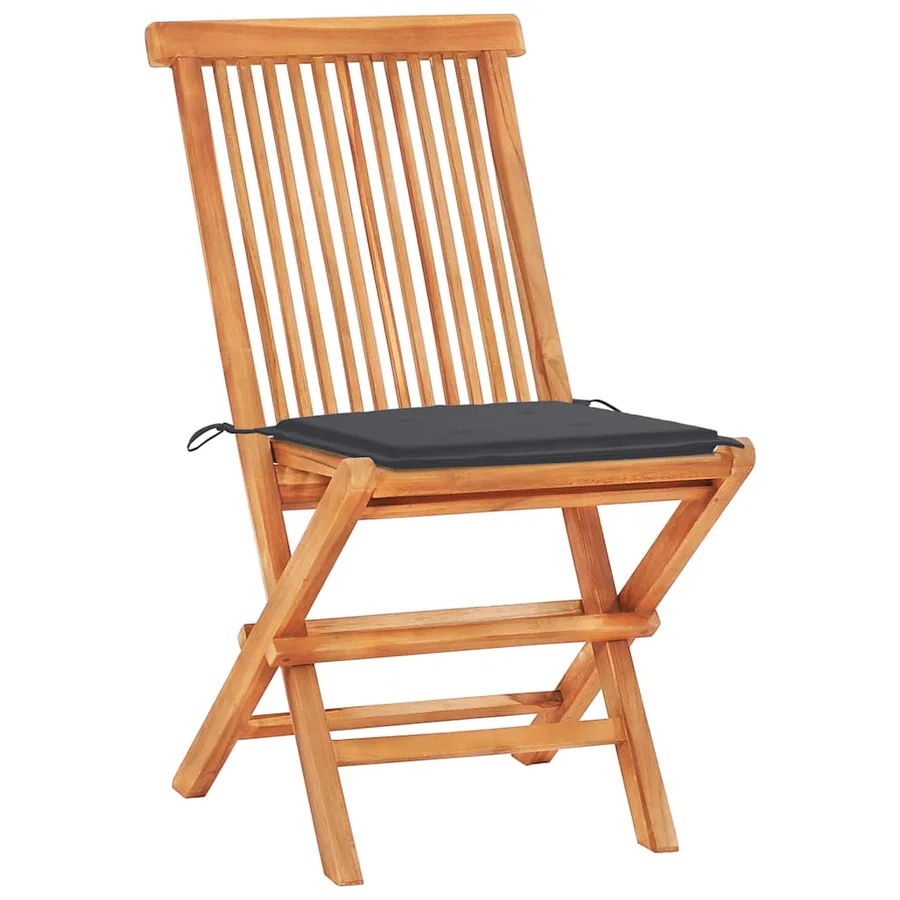 Ensemble de bistro 3 pcs avec coussins anthracite Bois de teck - 5