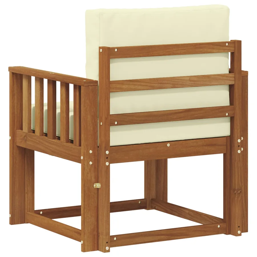 Canapé d’extérieur Bois d'acacia massif et polyester Naturel - 5