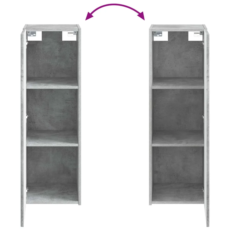 Cabinet de Salle de Bain Mural Gris béton 33 x 34,5 x 60 cm - 7