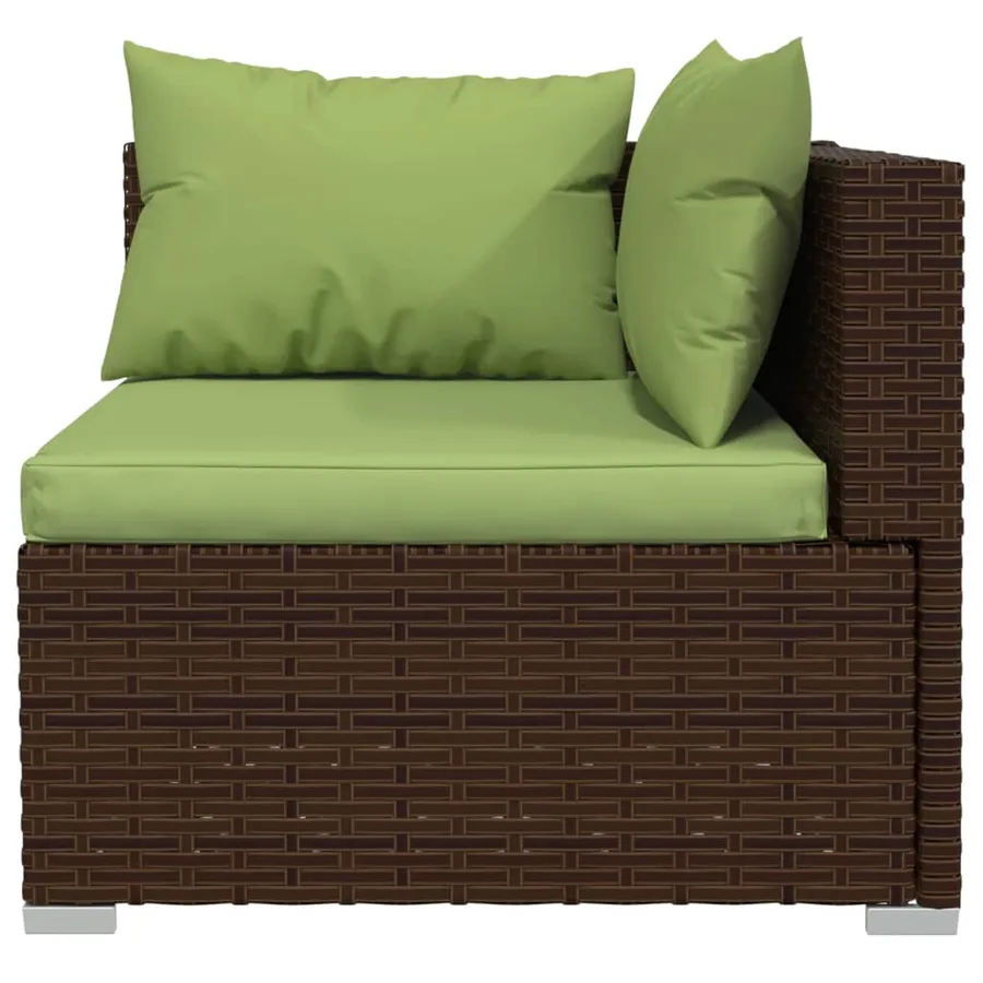 Salon de jardin 13 pcs avec coussins Marron Résine tressée - 4