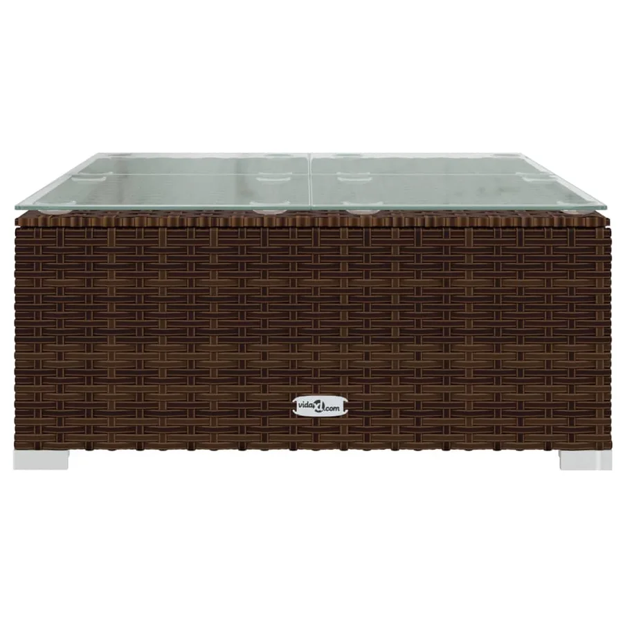 Salon de jardin 13 pcs avec coussins Marron Résine tressée - 8