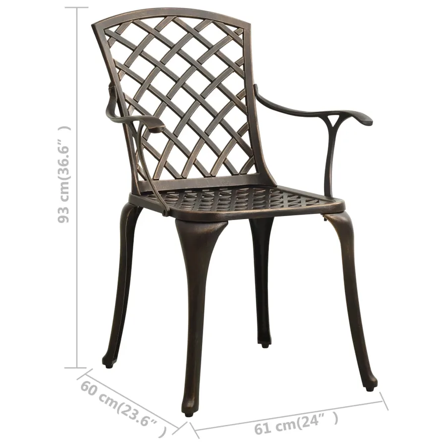 Ensemble de bistro 3 pcs Aluminium coulé Bronze - 14