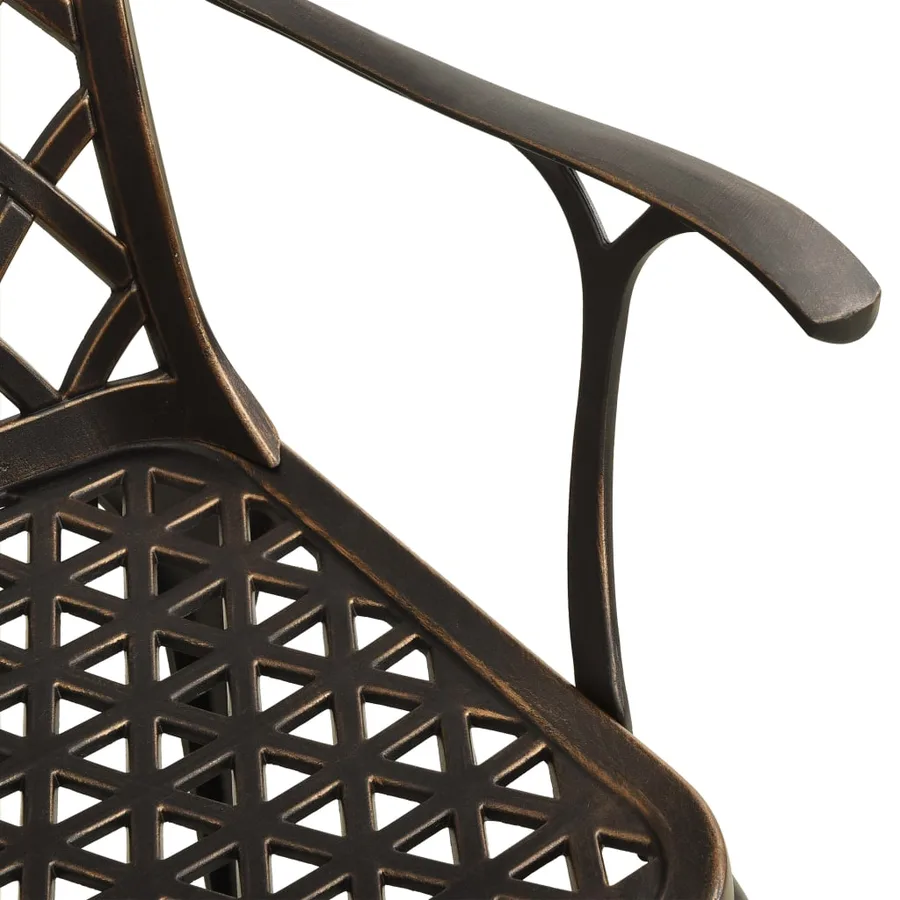 Ensemble de bistro 3 pcs Aluminium coulé Bronze - 7
