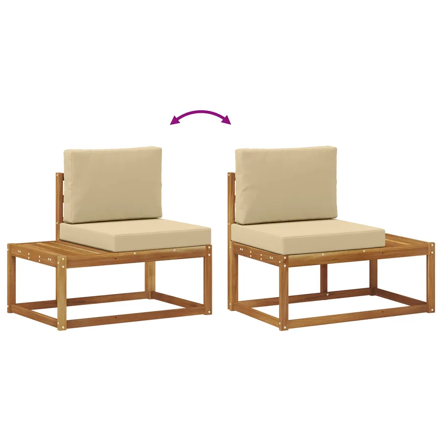 Ensemble de canapés d'extérieur 6 Pièce Naturel et Beige - 9