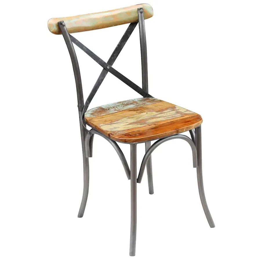 Chaises à manger lot de 4 bois de récupération solide - 8