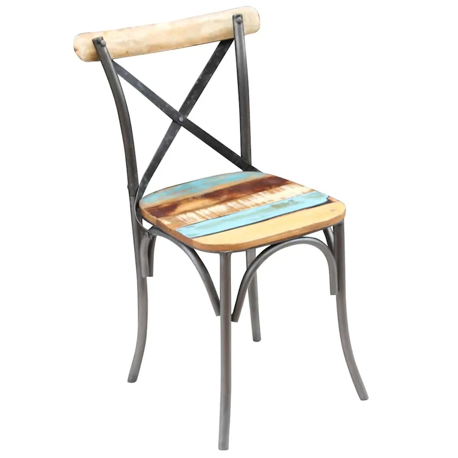 Chaises à manger lot de 4 bois de récupération solide - 9