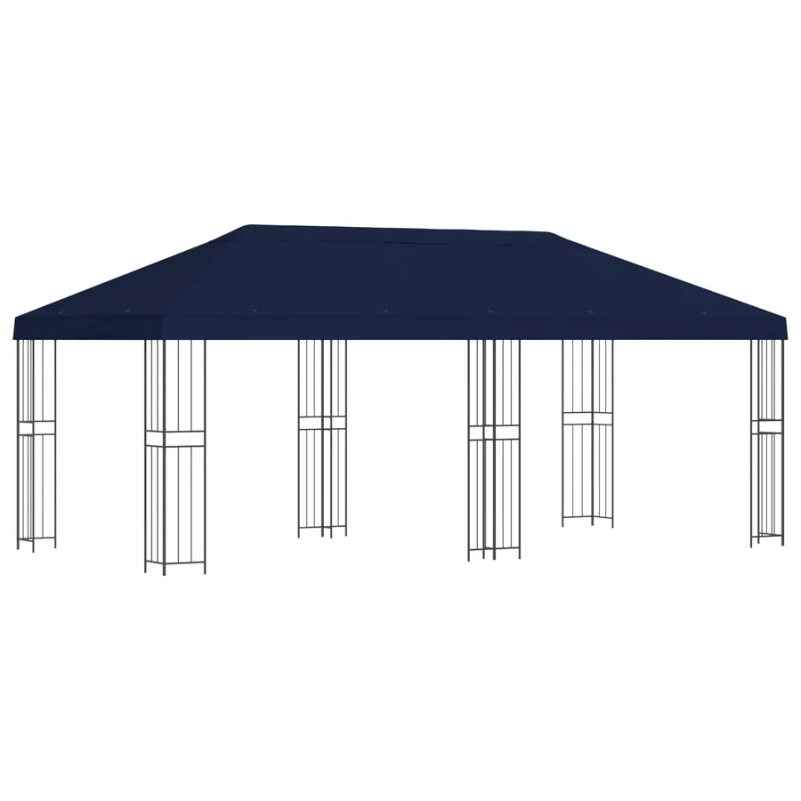 Gazebo avec murs latéraux 6 x 3 m Bleu Polyester et Acier 190 - 2
