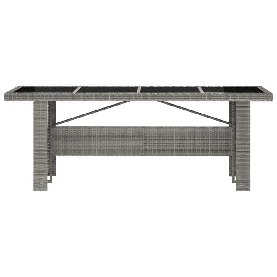 Salon de jardin 11 pcs avec coussins Résine tressée Gris - 5