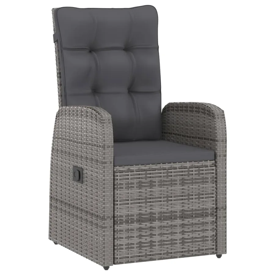Salon de jardin 11 pcs avec coussins Résine tressée Gris - 8