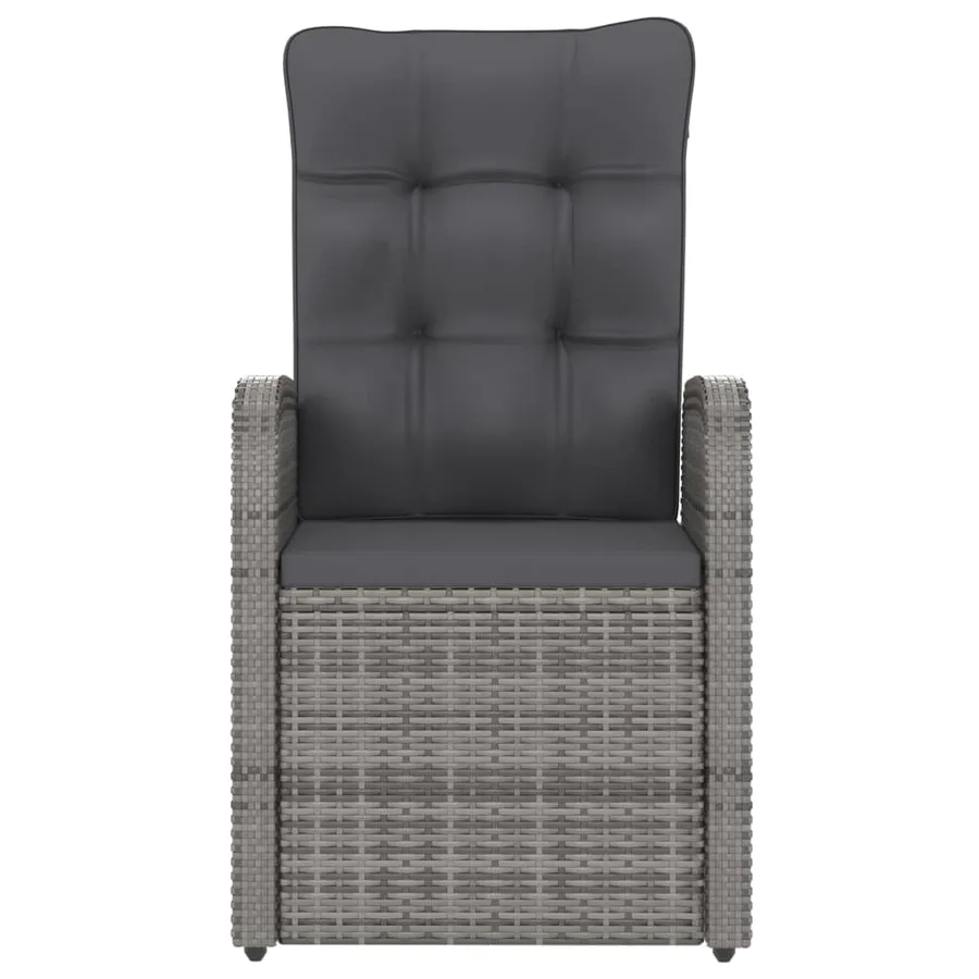 Salon de jardin 11 pcs avec coussins Résine tressée Gris - 9