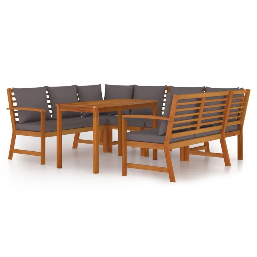 Garden Dining Set with Cushions 7 pcs Acacia Wood - 2