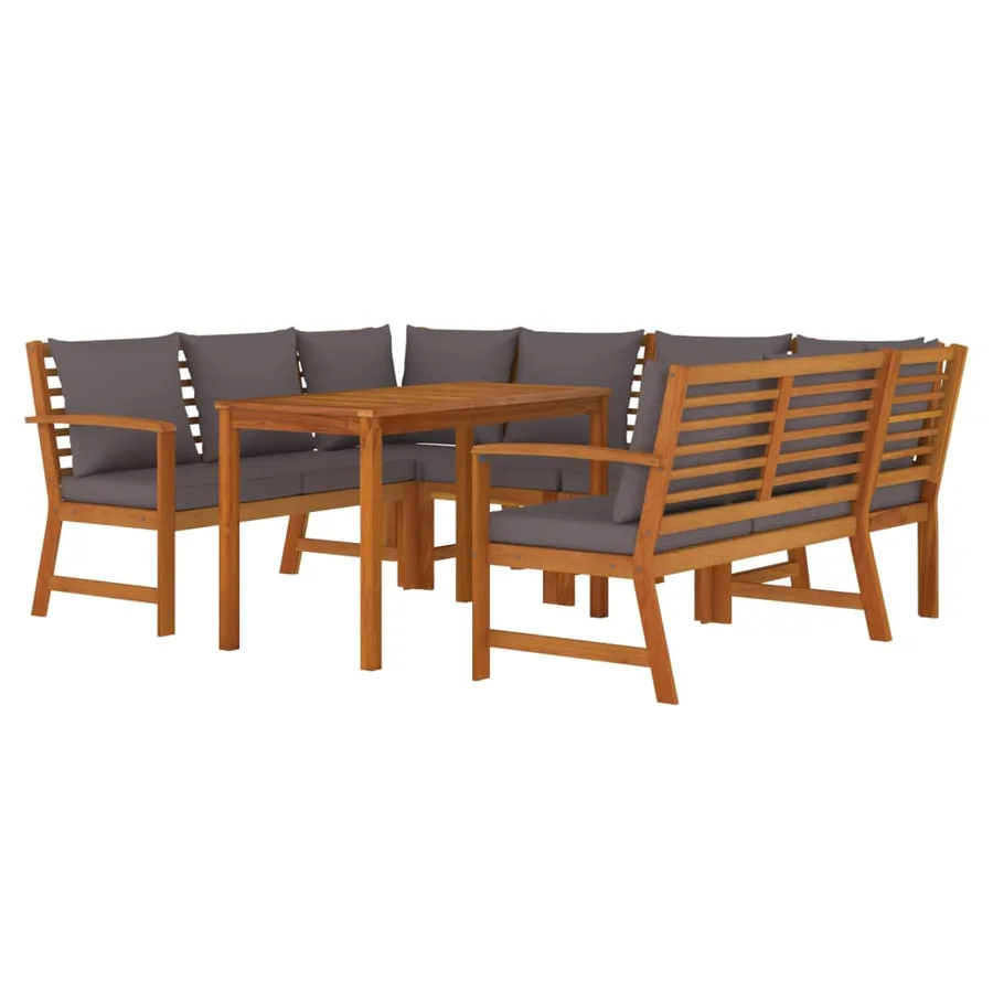 Garden Dining Set with Cushions 7 pcs Acacia Wood - 3