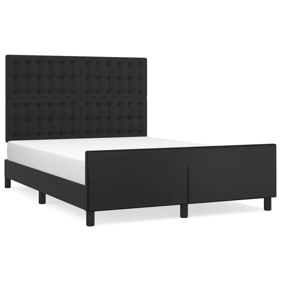 Cadre de lit sans matelas noir 140x200 cm similicuir - 2