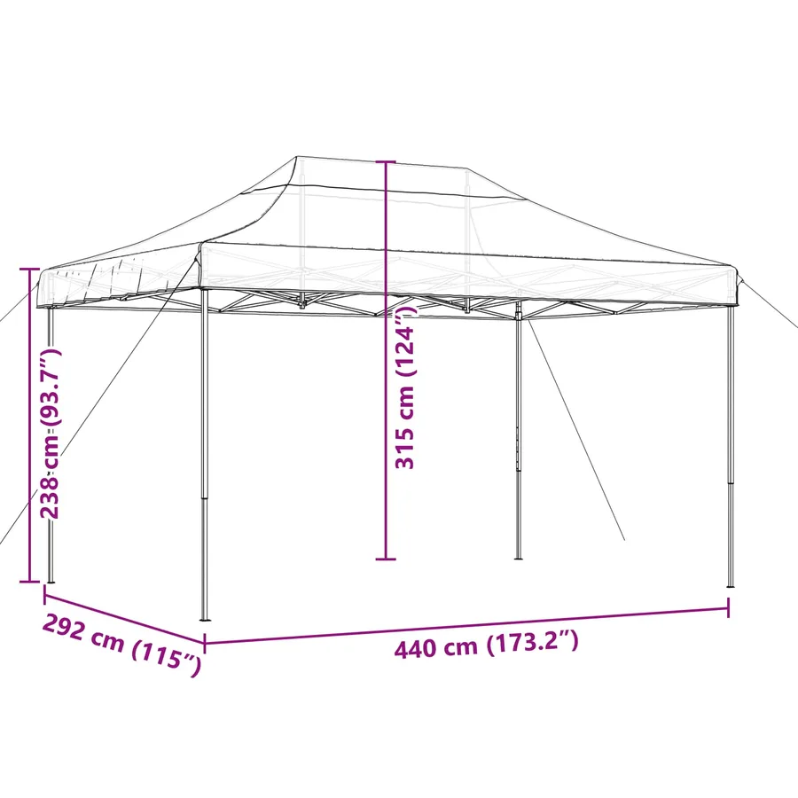 Tente de fête Beige 292 x 440 x 315 cm Tissu Oxford - 11