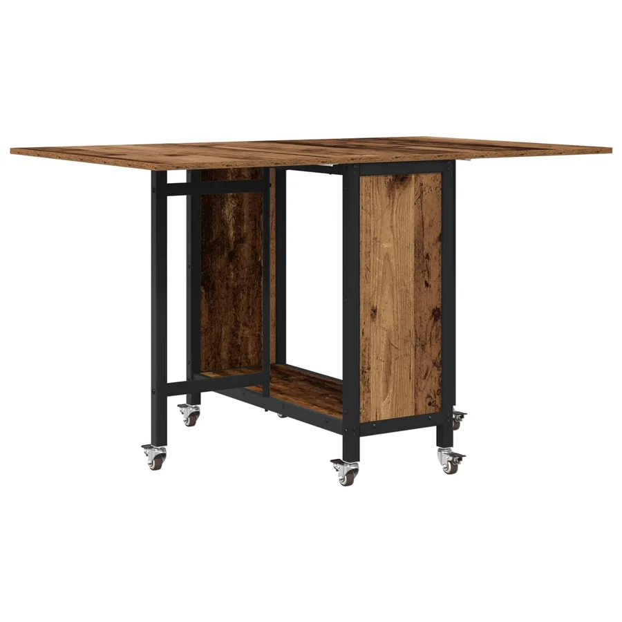 Table à manger pliante avec roulettes 130 x 80 x 76,5 cm - 2