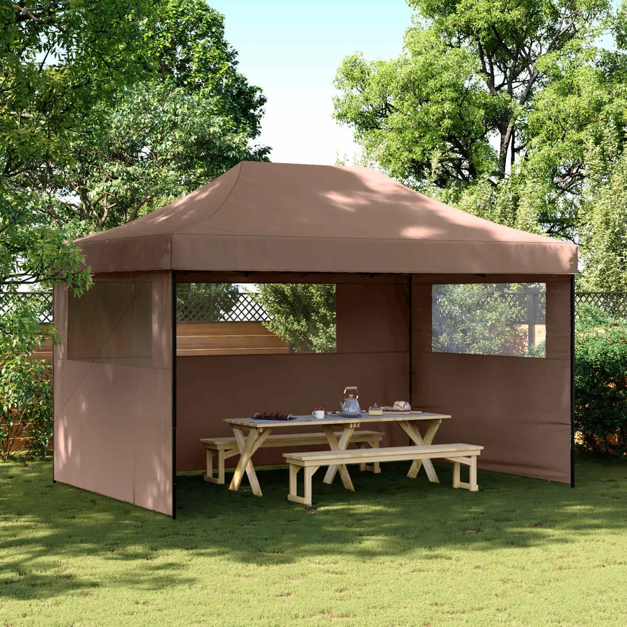 Tente de fête Marron 292 x 440 x 315 cm Tissu Oxford