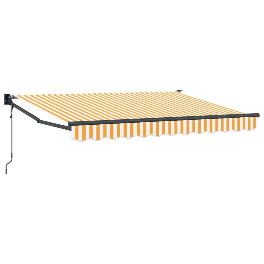Auvent rétractable Jaune et blanc 3 x 2 m Polyester et métal - 2