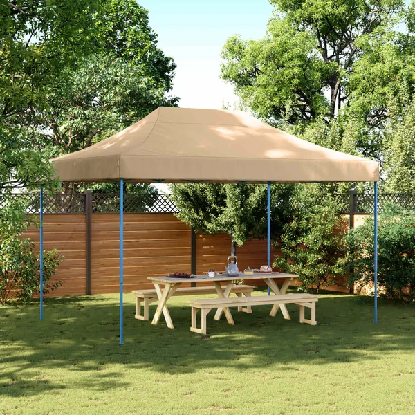 Tente de fête Beige 279 x 410 x 315 cm Tissu Oxford