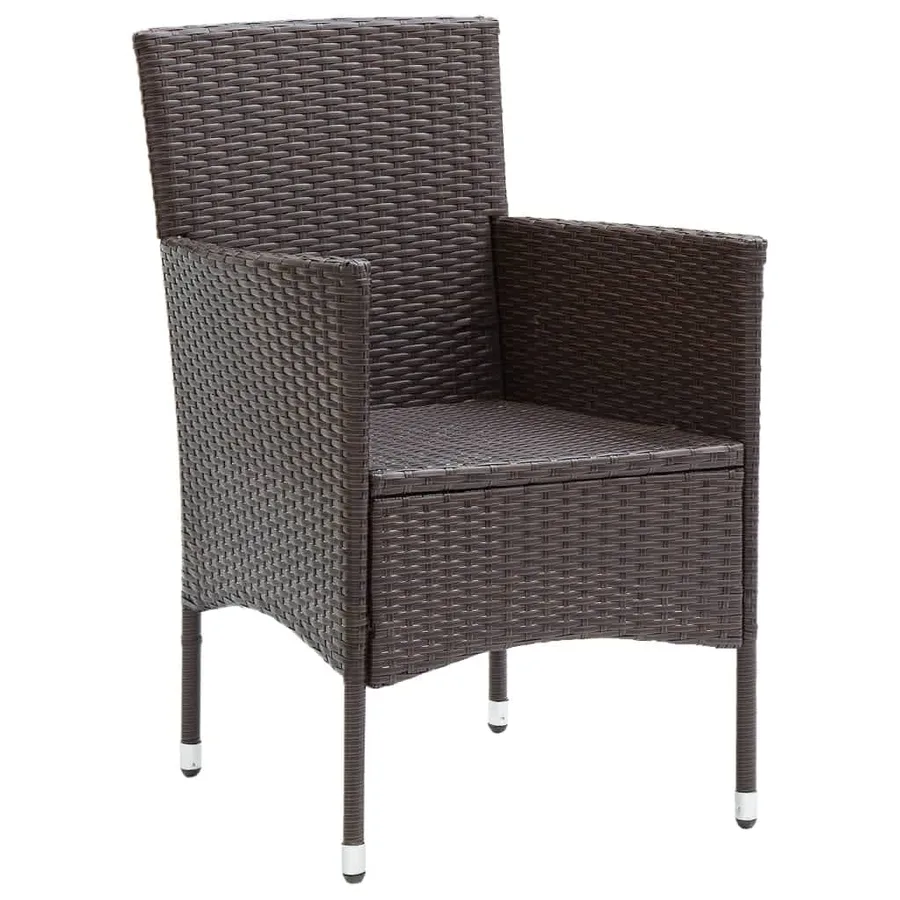 Garden Dining Set and Cushions 7 pcs Brown Poly Rattan - 5