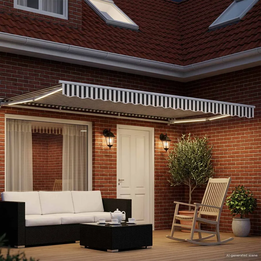 Auvent rétractable électrique Anthracite et blanc 4,5 × 3,5 m - 3