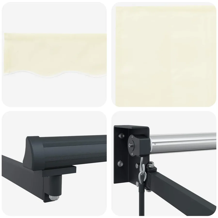 Auvent rétractable Crème 3 x 2 m 100% Polyester et Aluminium - 7