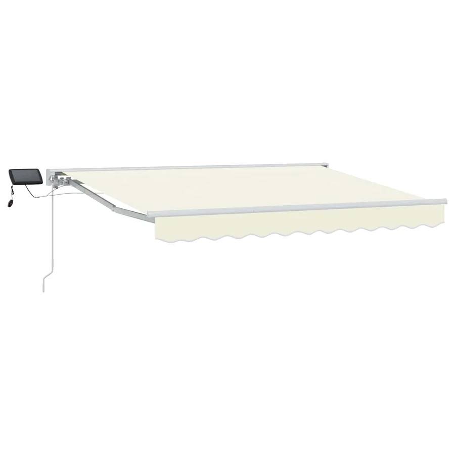 Cadre de store manuel avec LEDs Crème et Blanc 3 x 2 m - 2