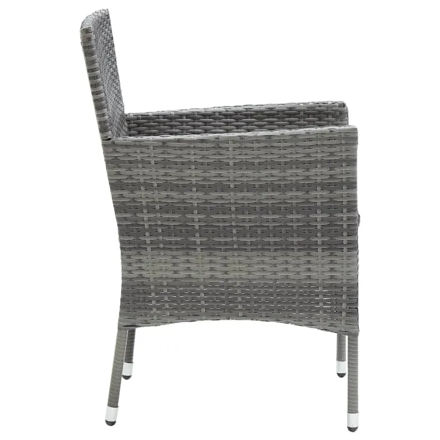 Garden Dining Set with Cushions 7 pcs Poly Rattan Grey - 6