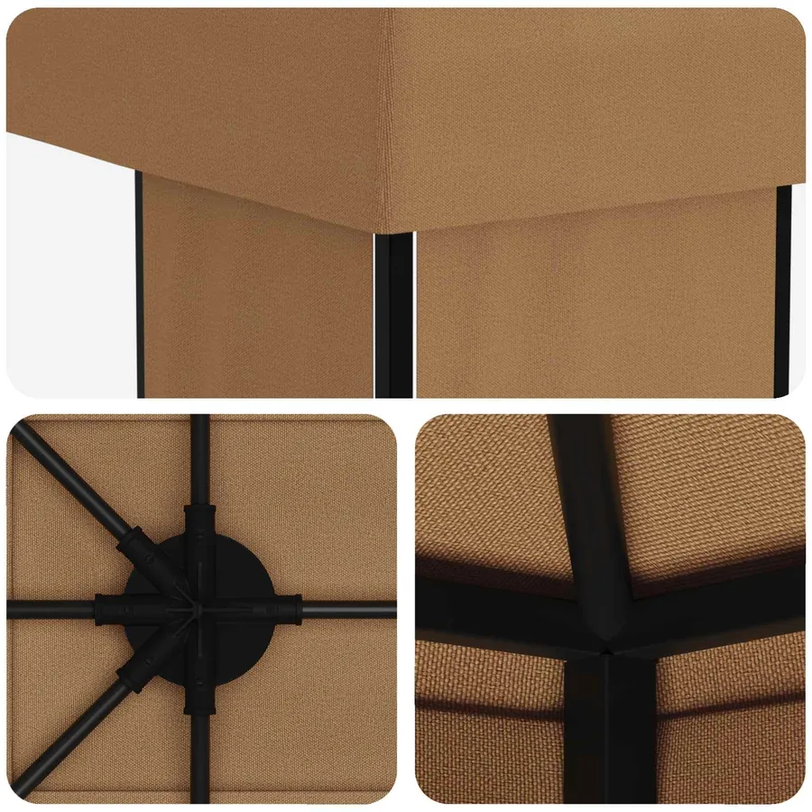 Abri de jardin 6 x 3 m Beige Polyester et Acier 190 - 5