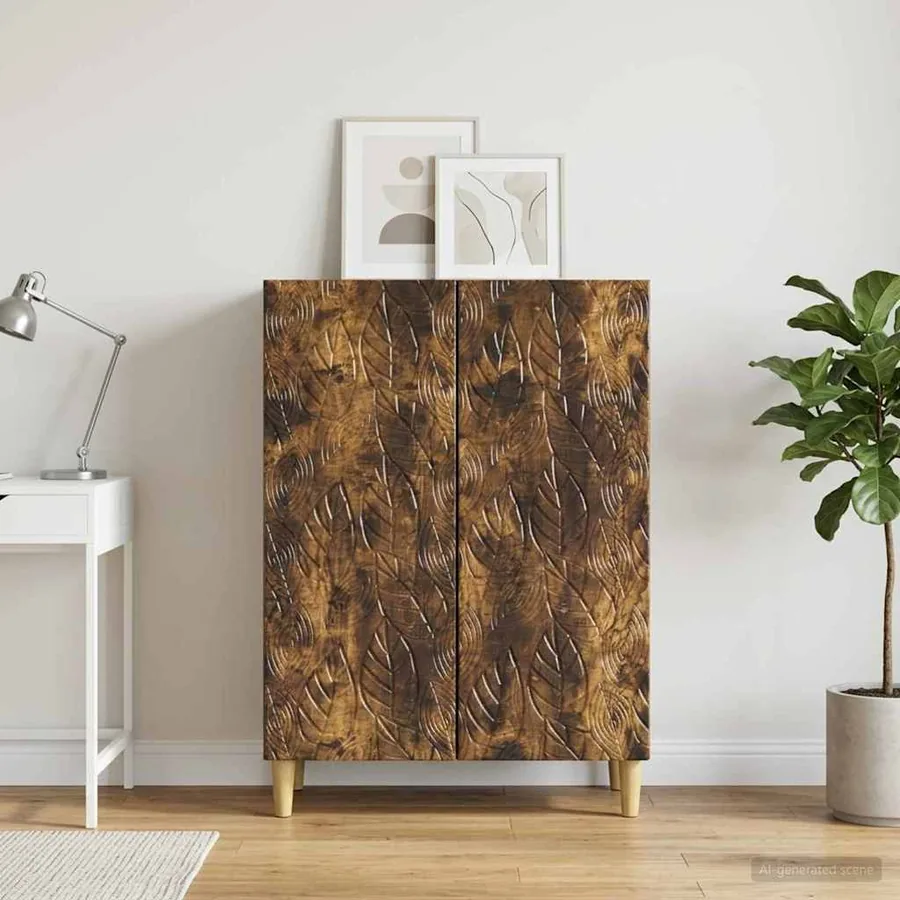 Buffet Chêne fumé 66 x 34,5 x 90 cm Bois d'ingénierie