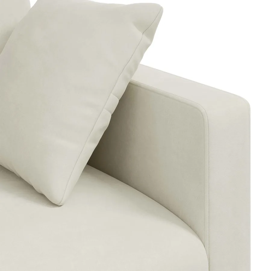 Canapé Crème 158 x 78 x 80 cm Velours - 7