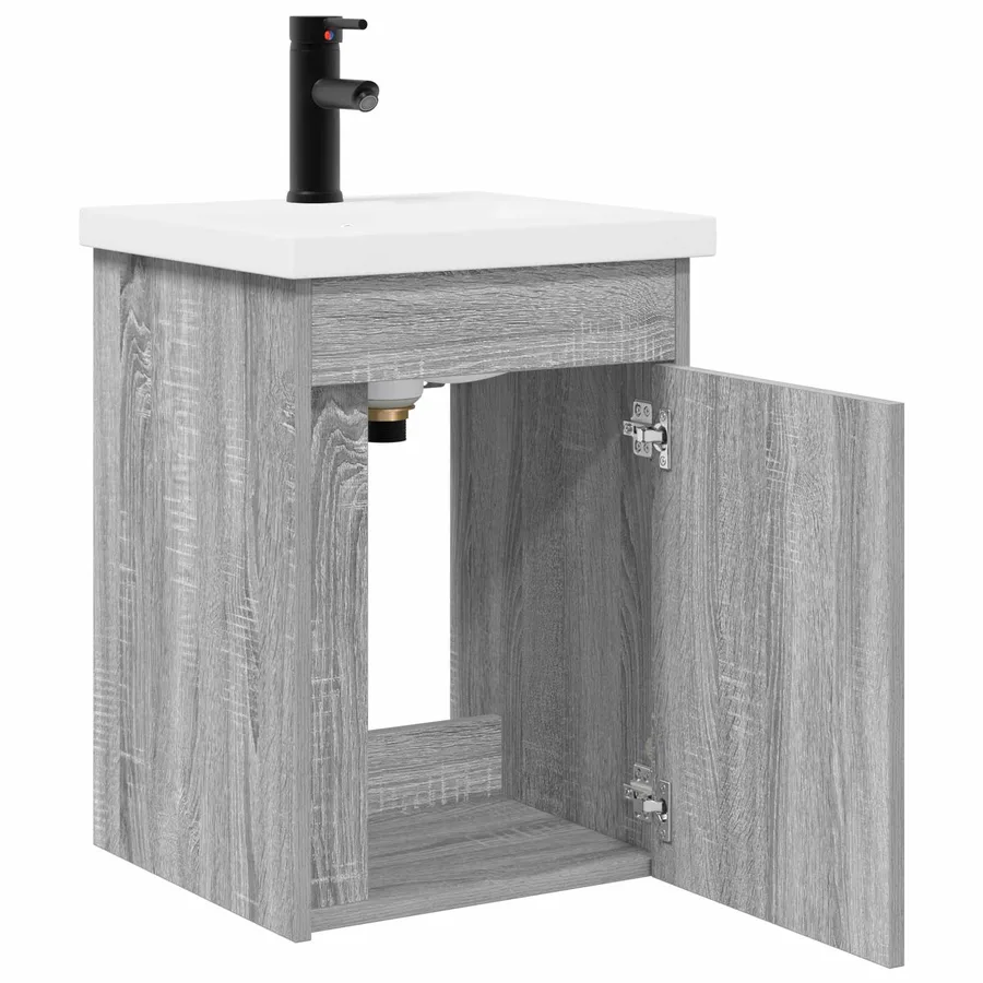 Meuble de salle de bain avec robinet Sonoma gris - 4