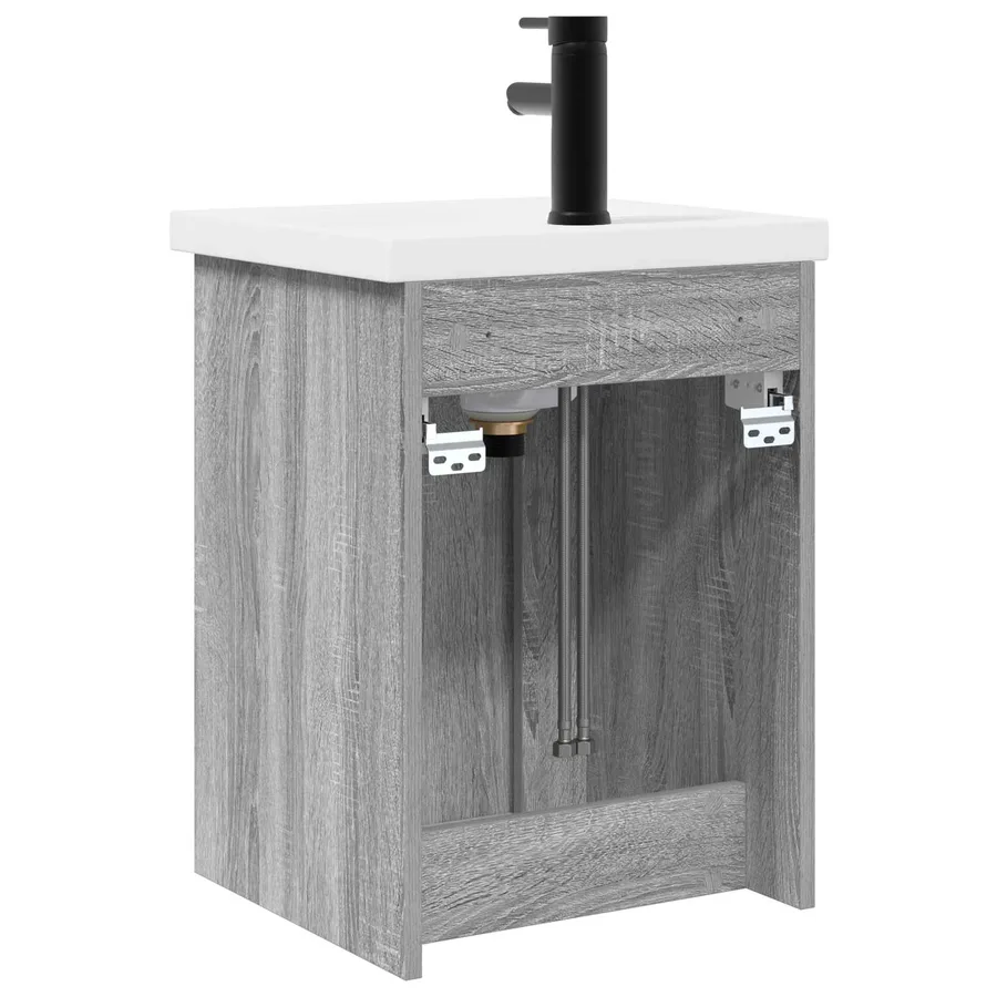 Meuble de salle de bain avec robinet Sonoma gris - 7