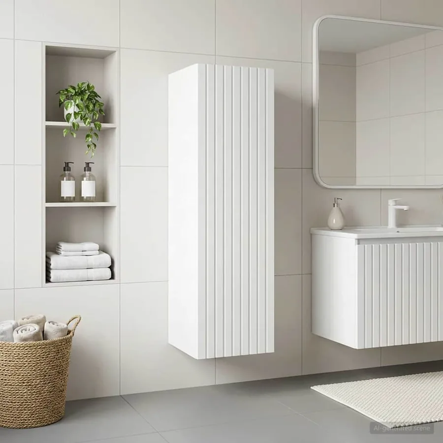 Cabinet de Salle de Bain Mural Blanc 33 x 34,5 x 100 cm