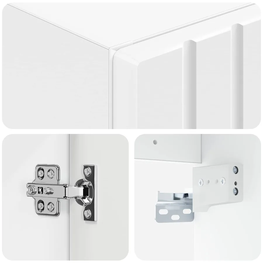 Cabinet de Salle de Bain Mural Blanc 33 x 34,5 x 100 cm - 6