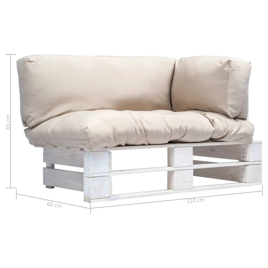 Canapé de jardin palette avec coussins sable pinède - 3