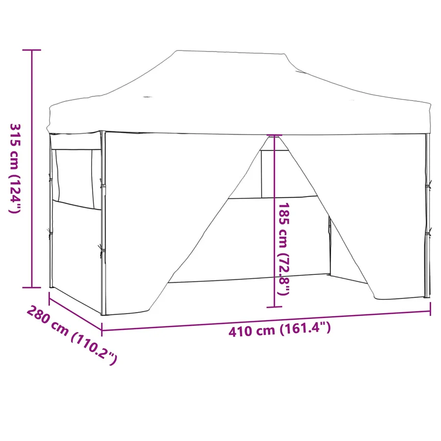 Tente de fête Crème 280 x 410 x 315 cm Tissu Oxford - 14