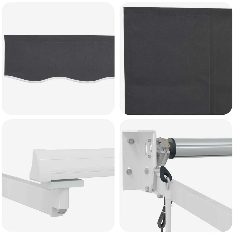 Auvent rétractable Anthracite 3 x 2 m Polyester et métal - 7