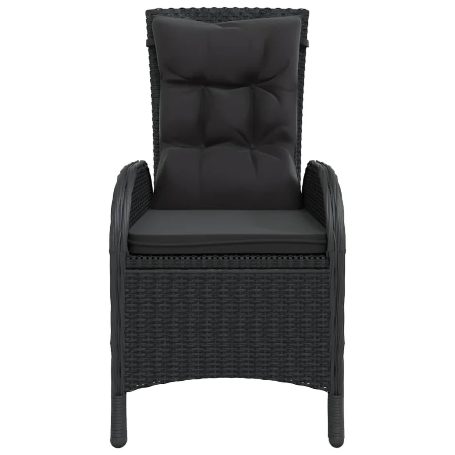 Garden Bistro Set 3 pcs Poly Rattan Black - 3