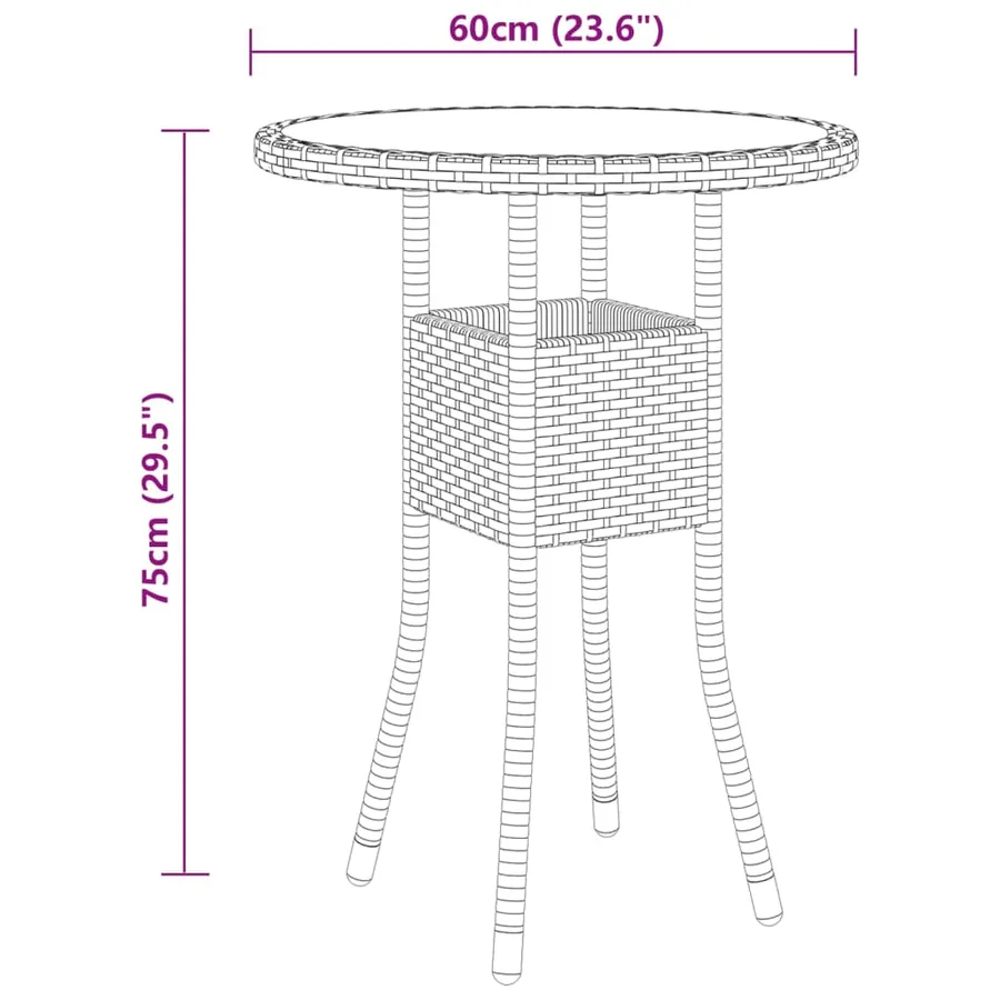 Ensemble de bistro de jardin 3 pcs Résine tressée Noir - 9