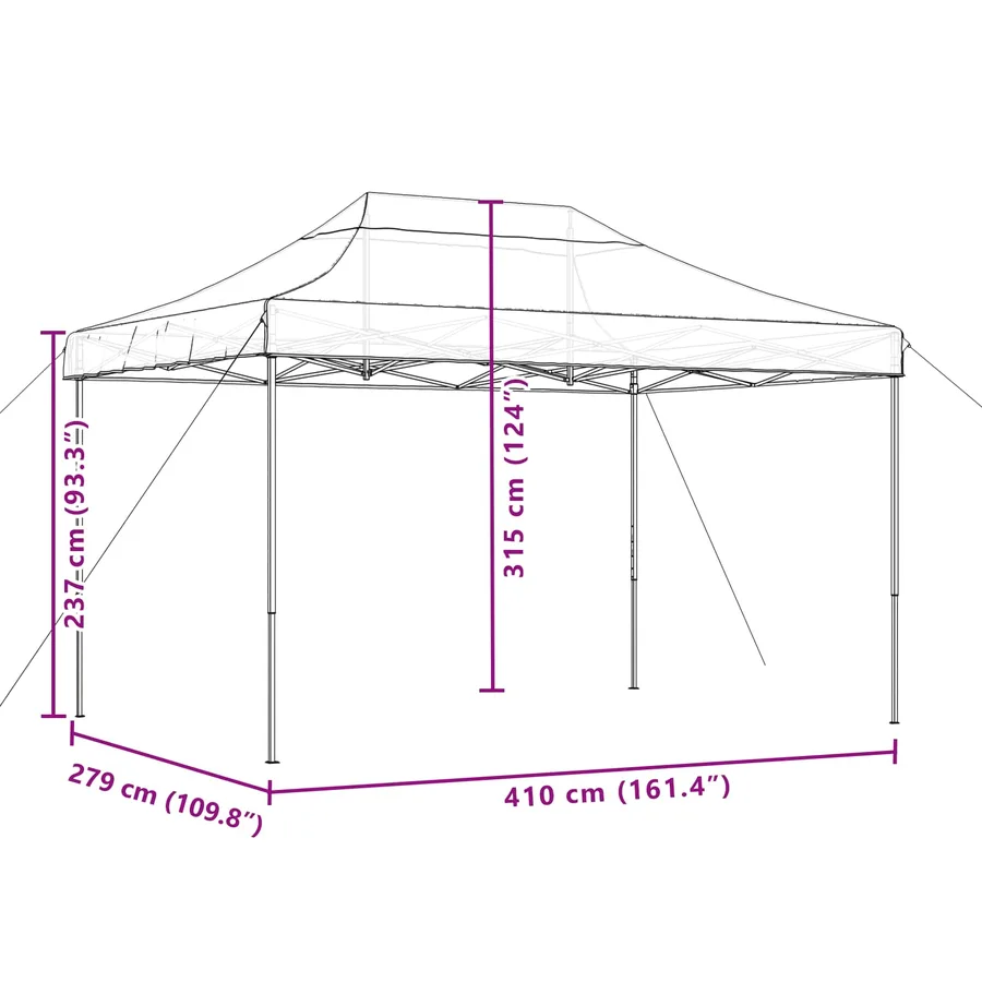 Tente de fête Terre cuite 279 x 410 x 315 cm Tissu Oxford - 11