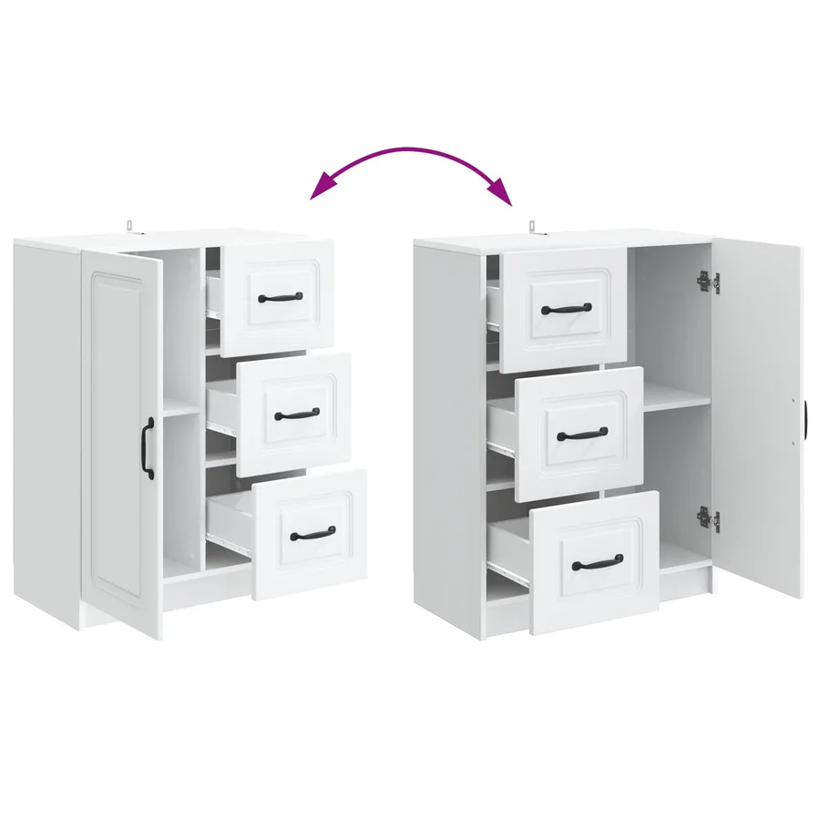 Buffet Blanc 66 x 34,5 x 87 cm Bois d'ingénierie - 8