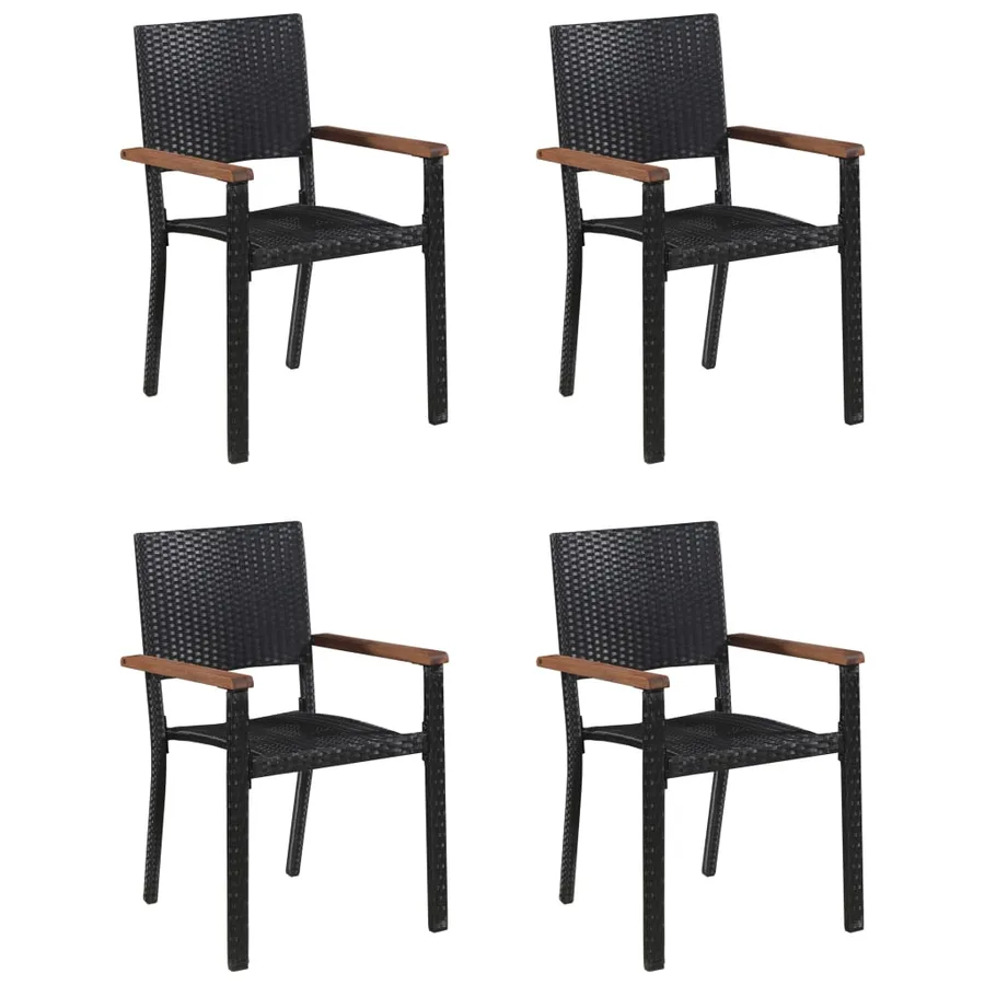 Garden Dining Set 5 pcs Black - 2