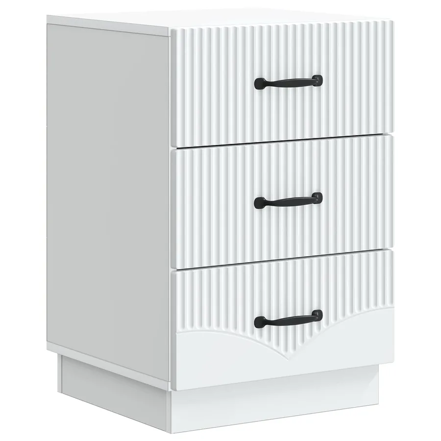 Cabinet de chevet Blanc 43 x 41 x 63,5 cm Bois d'ingénierie - 2
