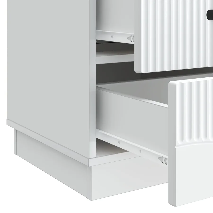 Cabinet de chevet Blanc 43 x 41 x 63,5 cm Bois d'ingénierie - 9