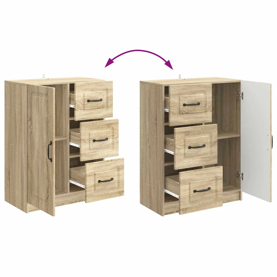 Buffet Chêne Sonoma 66 x 34,5 x 87 cm Bois d'ingénierie - 8