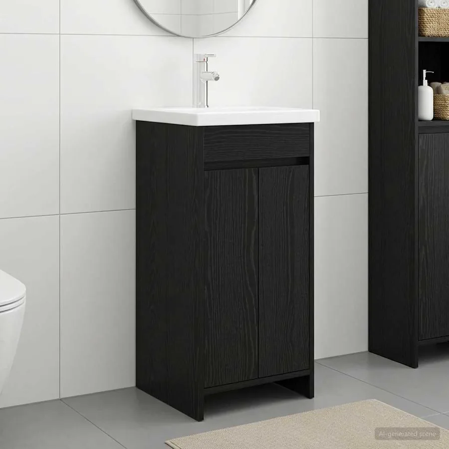 Meuble de salle de bain avec évier Chêne noir 42 x 40 x 84,5 cm